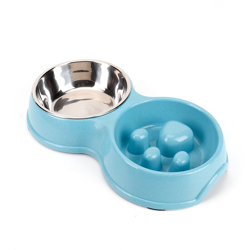 KFX-7183165 Stainless Steel Double Bowl Pet Feeder with Non-Slip Base - Eco-Friendly Design for Healthy Eating