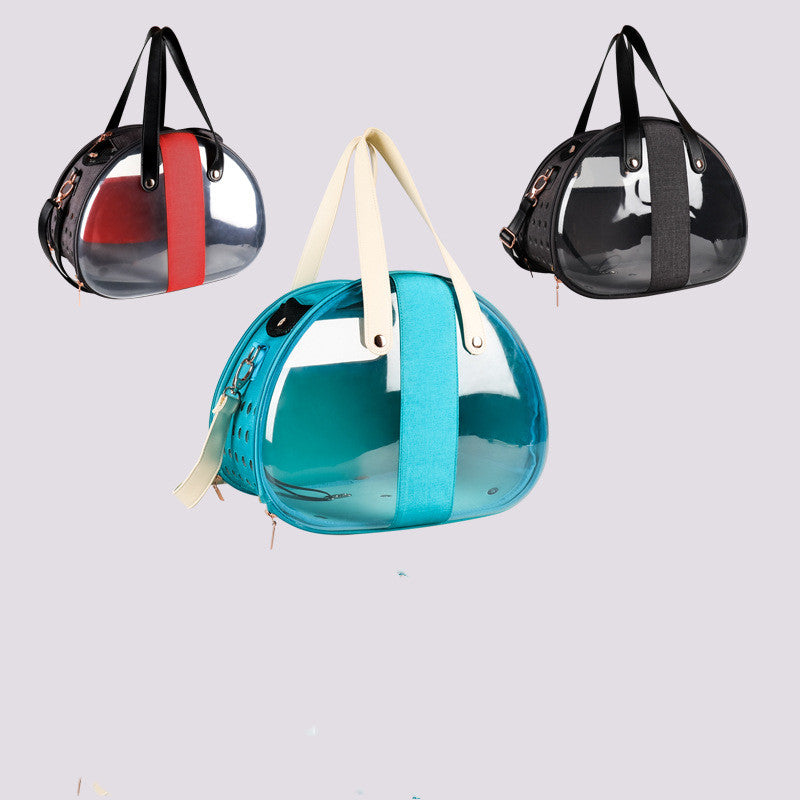 KFX-7183421 Transparent Pet Carrier Backpack for Small Animals - Breathable, Ergonomic Design with Ventilation Holes