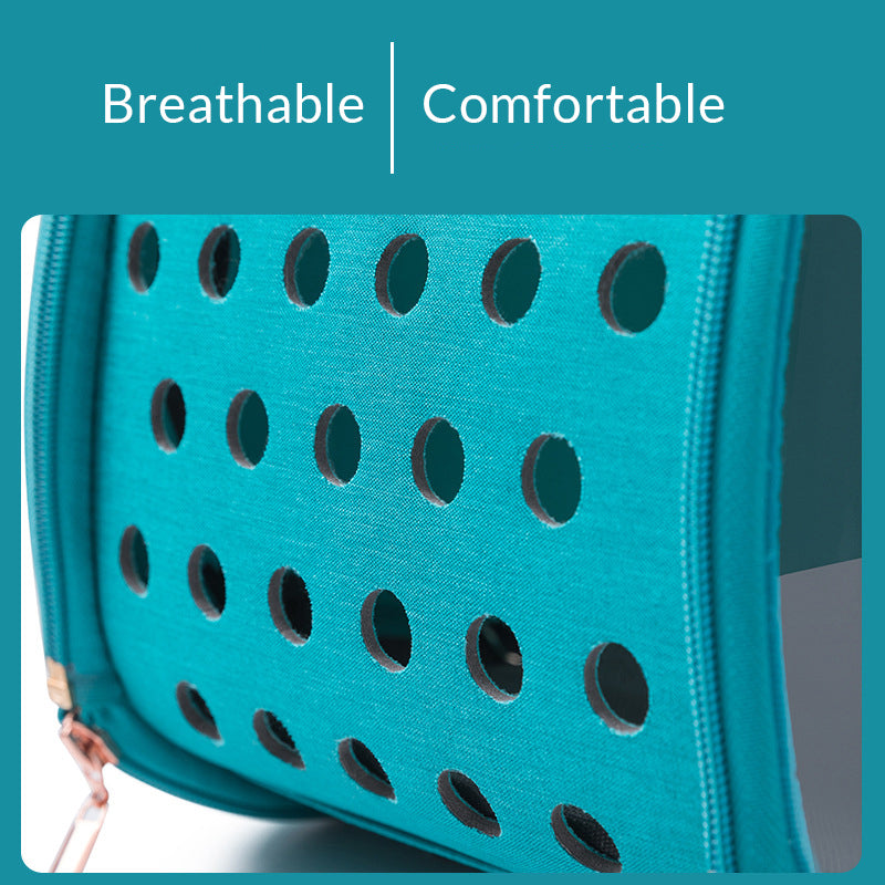 KFX-7183421 Transparent Pet Carrier Backpack for Small Animals - Breathable, Ergonomic Design with Ventilation Holes