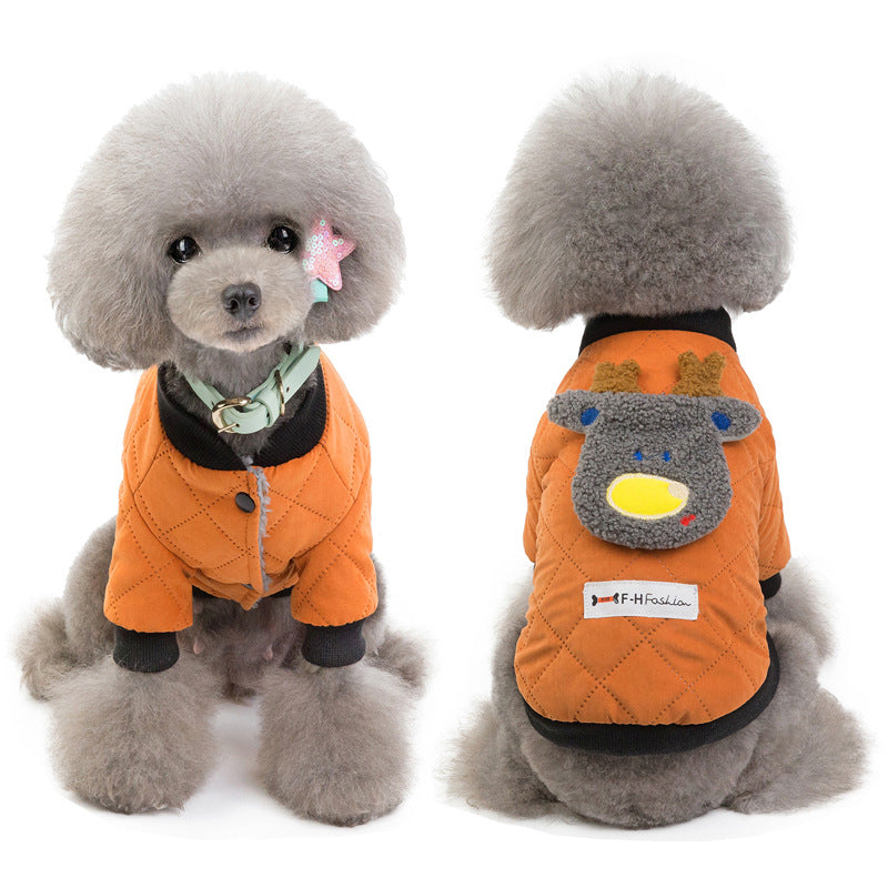 KFX-7185341 Winter Padded Jacket for Dogs - Cute Autumn and Winter Clothing in Fawn Color Options