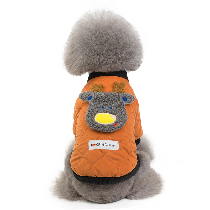 KFX-7185341 Winter Padded Jacket for Dogs - Cute Autumn and Winter Clothing in Fawn Color Options