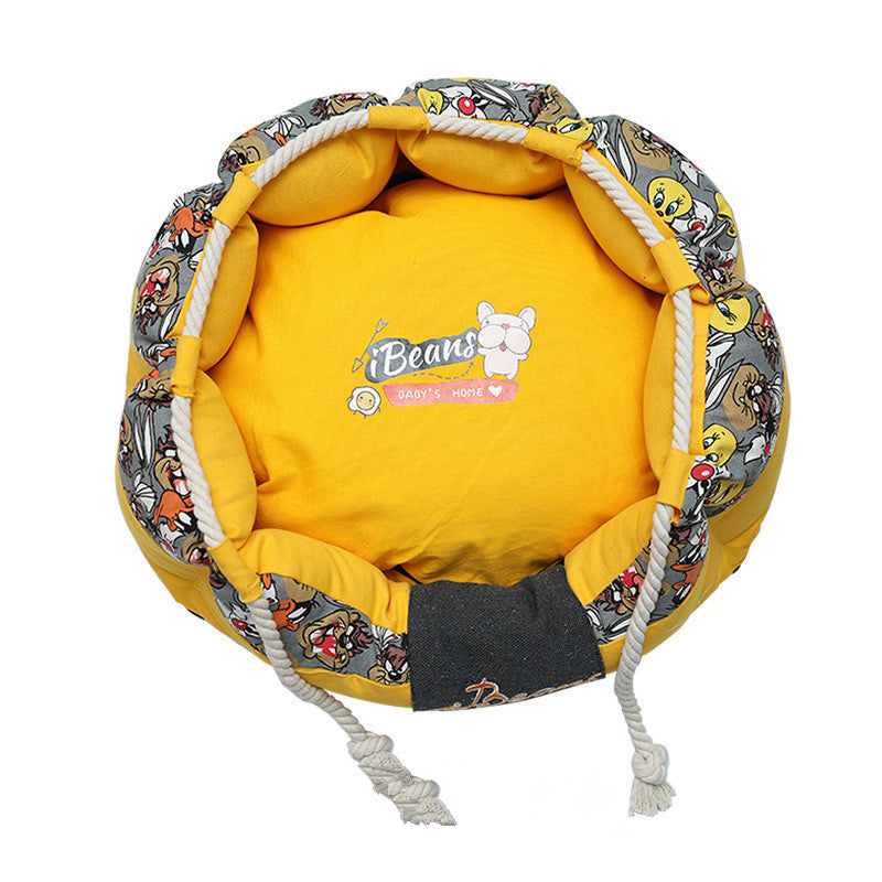 KFX-7187005 Thickening Method Dog Mat in Orange and Yellow, Sizes S and M