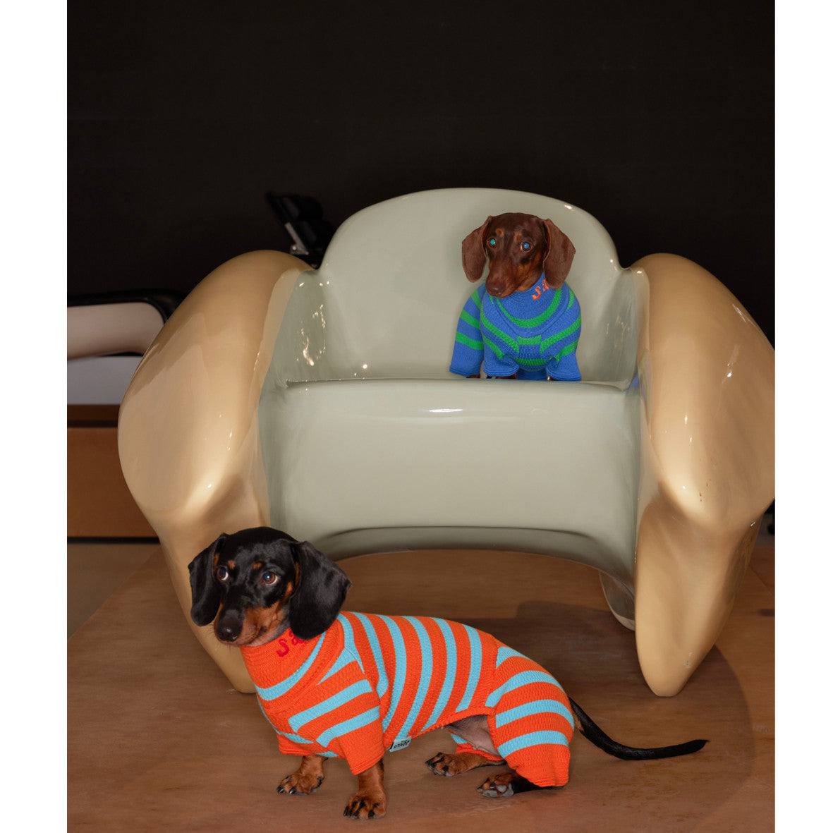 KFX-7187517 Knitted Color-Block Stretch Four-Legged Dog Outfit for All Sizes
