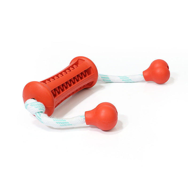 KFX-7187773 Durable Rubber Dog Cleaning Toy with Rope for Teething and Chewing