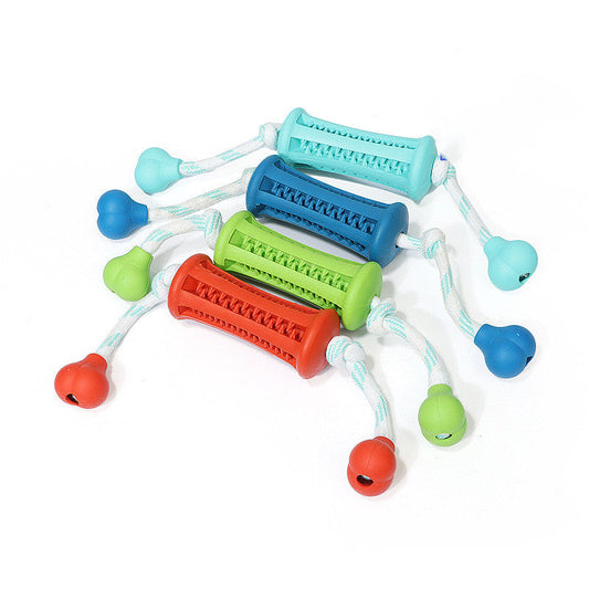 KFX-7187773 Durable Rubber Dog Cleaning Toy with Rope for Teething and Chewing