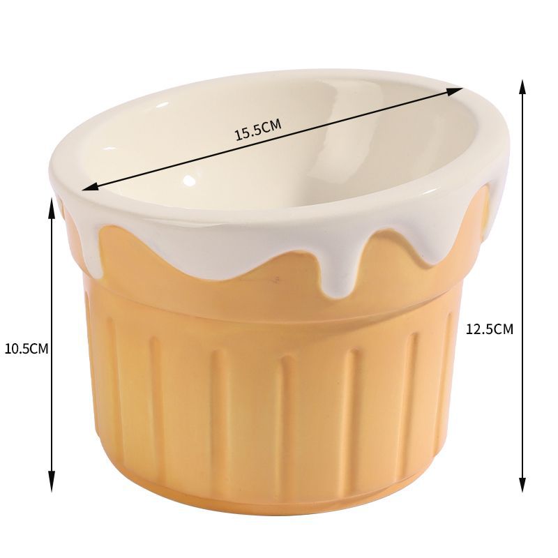 KFX-7188925 Elevated Ceramic Cat and Dog Bowl with Antislip Design for Cervical Support