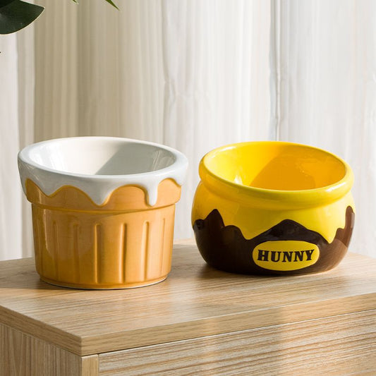 KFX-7188925 Elevated Ceramic Cat and Dog Bowl with Antislip Design for Cervical Support