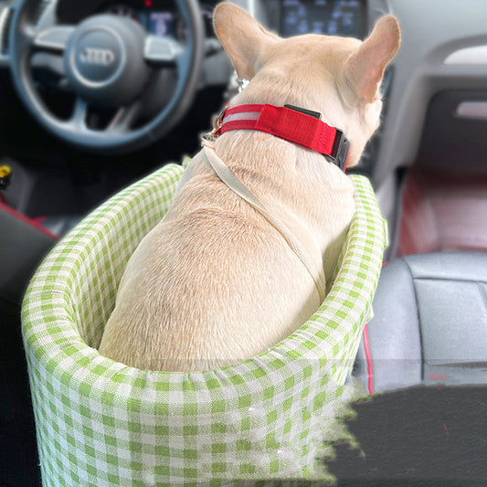 KFX-7189181 Stylish Plaid Dog Kennel for Travel – Available in Pink, Curry, Green, and Black
