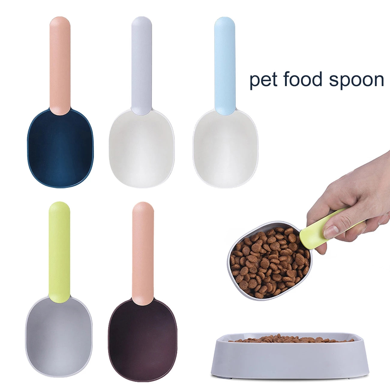 KFX-7190205 Ergonomic Pet Food Scoop with Bag Clip Handle for Accurate Measurement and Easy Feeding