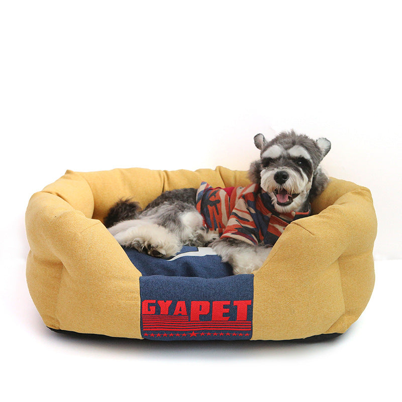 KFX-7192765 Striped Pet Nest for Dogs in Various Sizes - Red, Yellow, Green, Blue