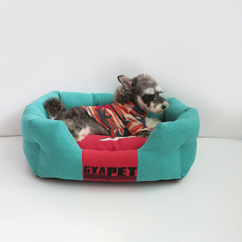 KFX-7192765 Striped Pet Nest for Dogs in Various Sizes - Red, Yellow, Green, Blue