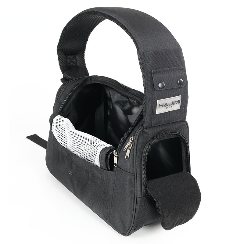 KFX-7194941 Spacious Genuine Leather Cat Backpack for All Seasons in Milky White and Black