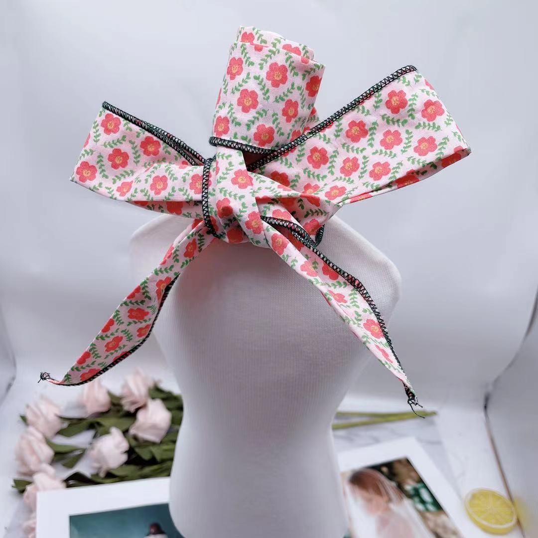 KFX-7195069 Floral Red Cotton Triangle Scarf for Small Dogs - Adjustable Sizes Available