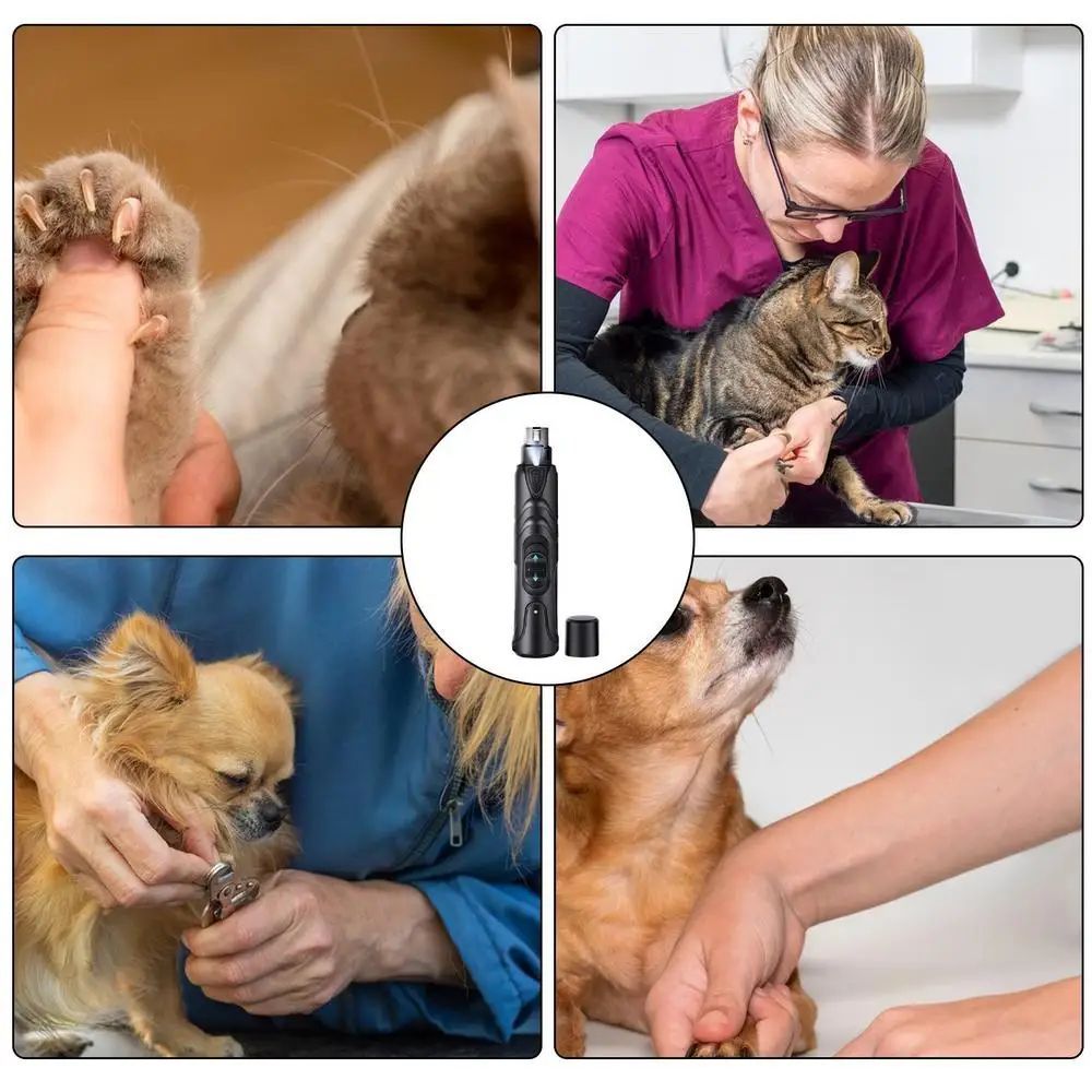 KFX-7196477 Rechargeable 2-Speed Lighted Dog Nail Grinder for Painless Grooming and Smoothing of Small to Large Dogs