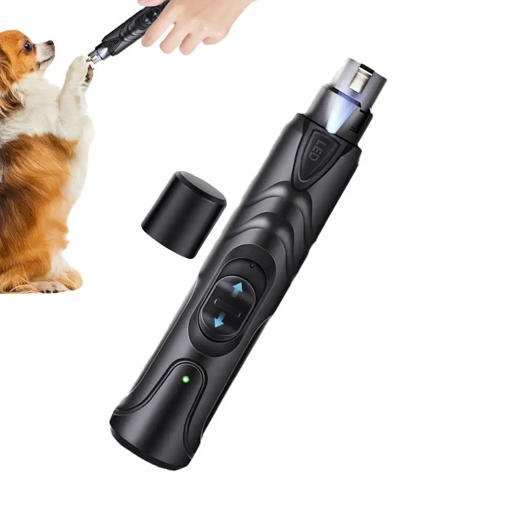 KFX-7196477 Rechargeable 2-Speed Lighted Dog Nail Grinder for Painless Grooming and Smoothing of Small to Large Dogs
