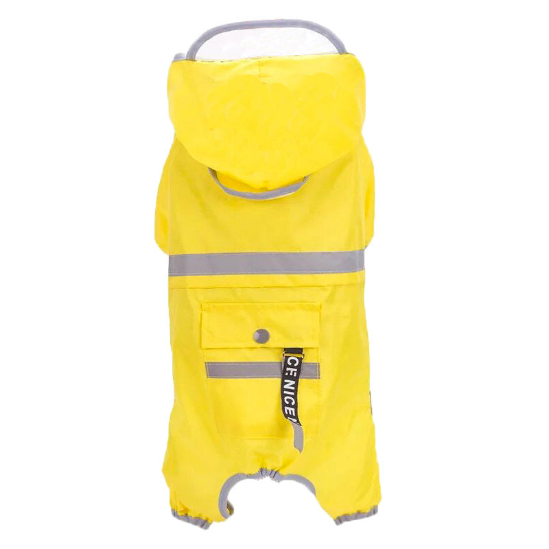 KFX-7196861 Waterproof Four-Legged Raincoat for Small and Medium Dogs and Cats with Adjustable Design