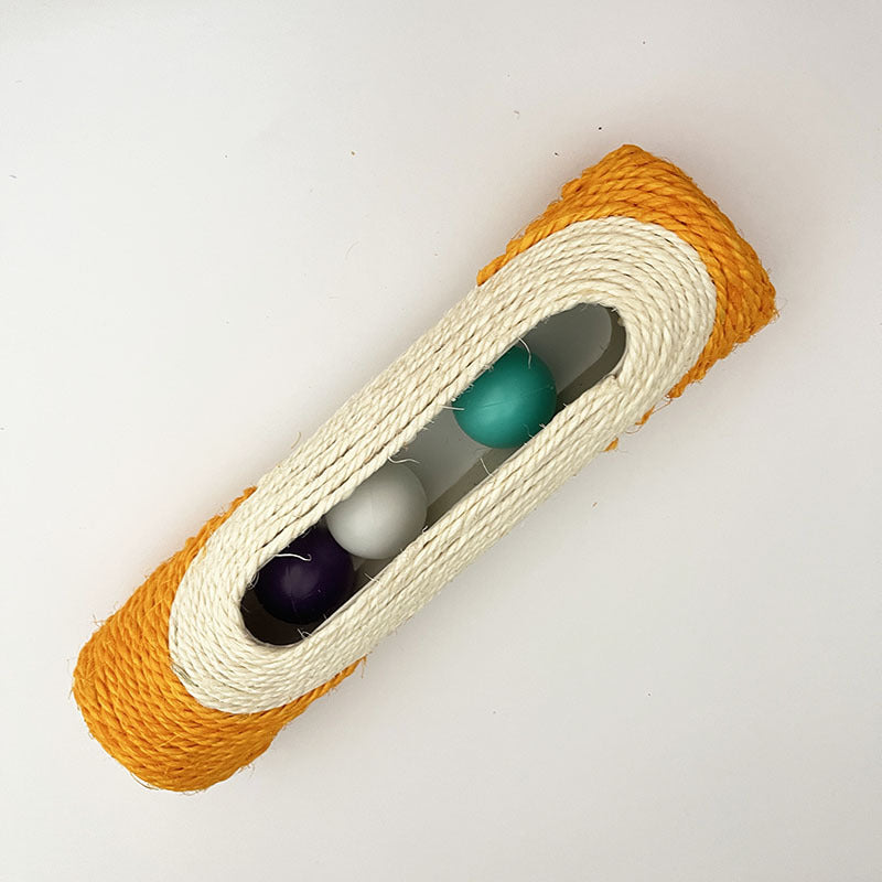 KFX-7199293 Cat Self-Playing Relief Toy with Sisal and Plastic Ball - 28.5cm Long