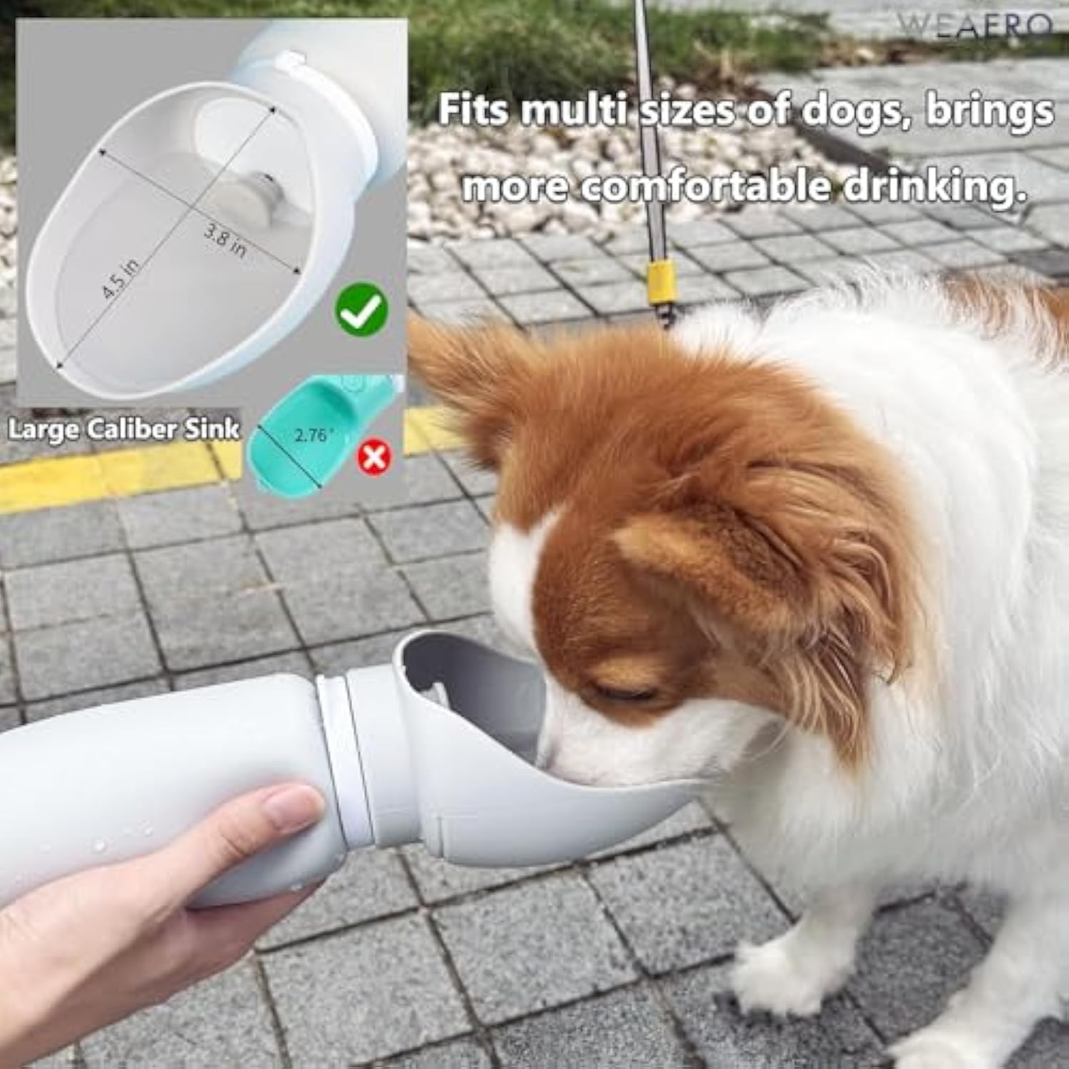 KFX-7199933 Portable Foldable Dog Water Bottle with BPA-Free Silicone for Travel and Outdoor Use, 550ml Capacity