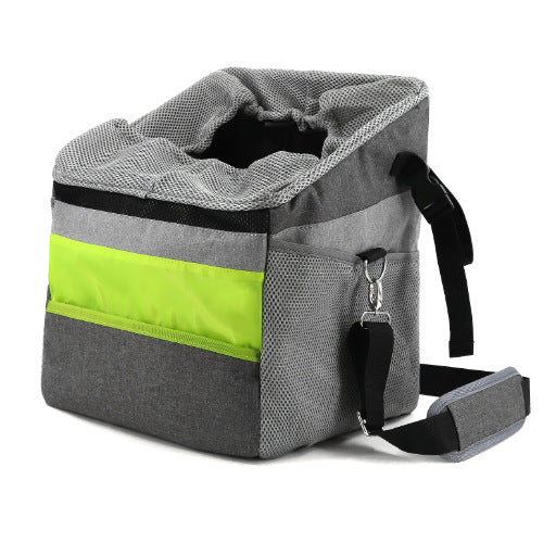 KFX-7200701 Geometric Pattern Oxford Material Pet Bag Bicycle Basket with D Buckles