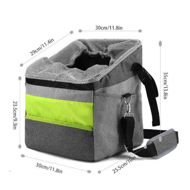 KFX-7200701 Geometric Pattern Oxford Material Pet Bag Bicycle Basket with D Buckles