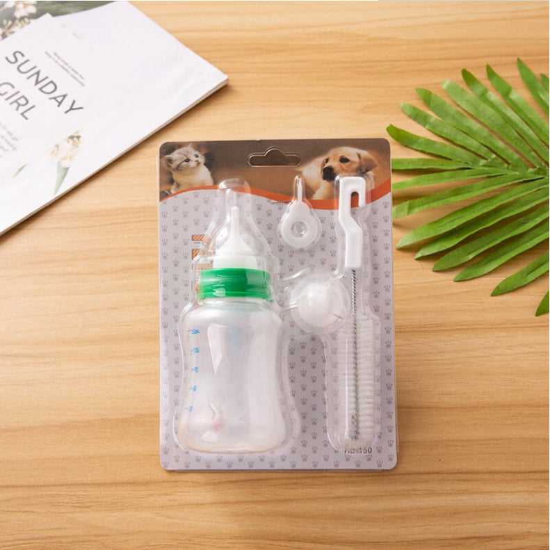 KFX-7202237 Pet Multi-Pacifier Soft Spout and Bottle Brush 3-Piece Set for Cats and Small Pets