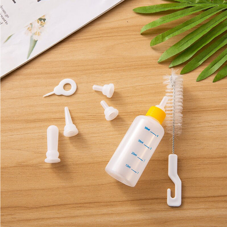 KFX-7202237 Pet Multi-Pacifier Soft Spout and Bottle Brush 3-Piece Set for Cats and Small Pets