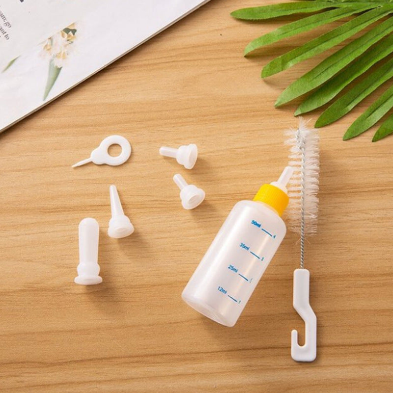 KFX-7202237 Pet Multi-Pacifier Soft Spout and Bottle Brush 3-Piece Set for Cats and Small Pets
