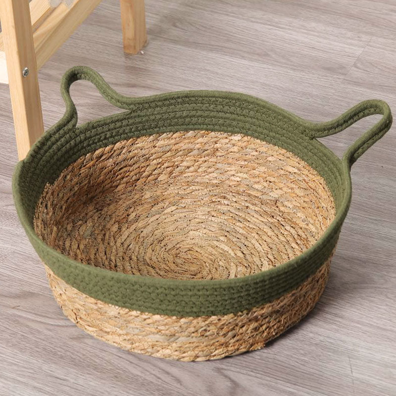 KFX-7202493 Woven Cat Litter Nest with Optional Cooling Pad and Japanese Sleeping Mat - 50x37x8cm