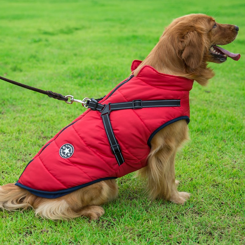 KFX-7202877 Reflective Waterproof Dog Coat for Large Breeds - Cold-proof & Warm Autumn/Winter Jacket