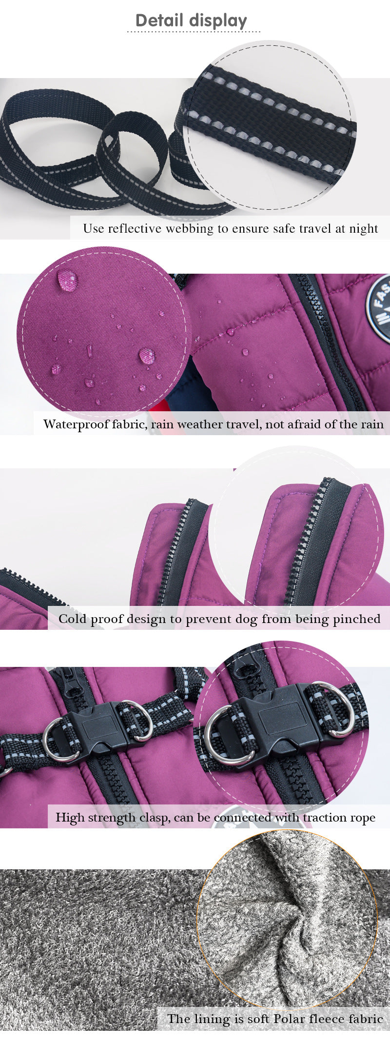 KFX-7202877 Reflective Waterproof Dog Coat for Large Breeds - Cold-proof & Warm Autumn/Winter Jacket