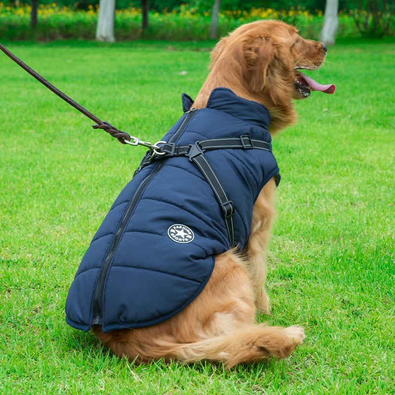 KFX-7202877 Reflective Waterproof Dog Coat for Large Breeds - Cold-proof & Warm Autumn/Winter Jacket