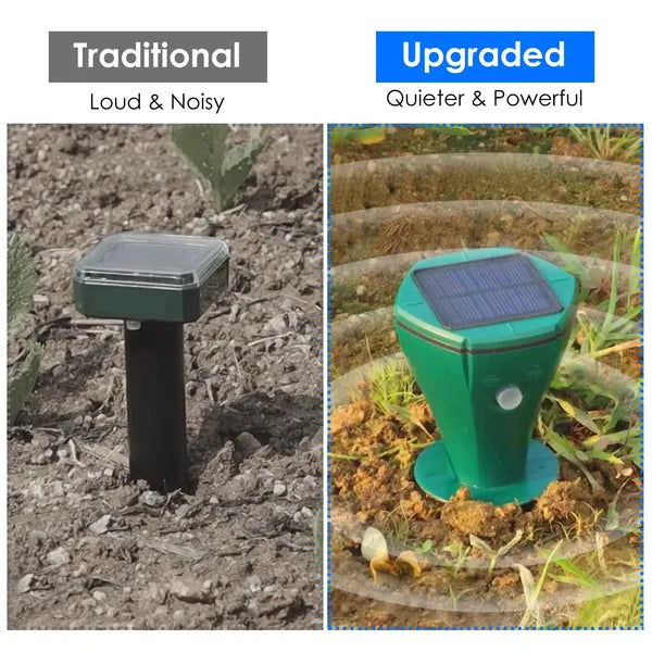 KFX-7203901 Solar Powered Animal Repeller | 8 Pcs Waterproof Stake for Moles, Gophers & Groundhogs