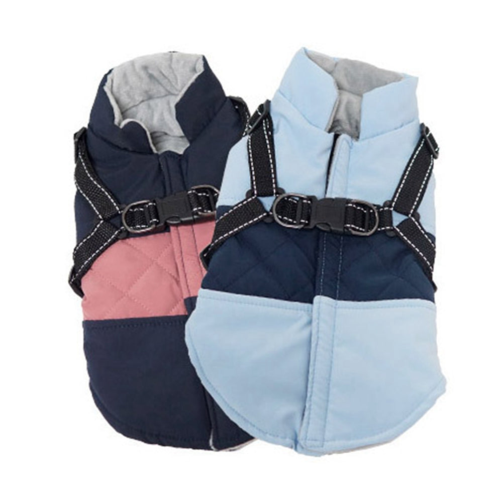 KFX-7204797 Reflective Thickened Dog Chest Vest in Pink, Blue, and Navy - Stylish Casual Fit for All Sizes
