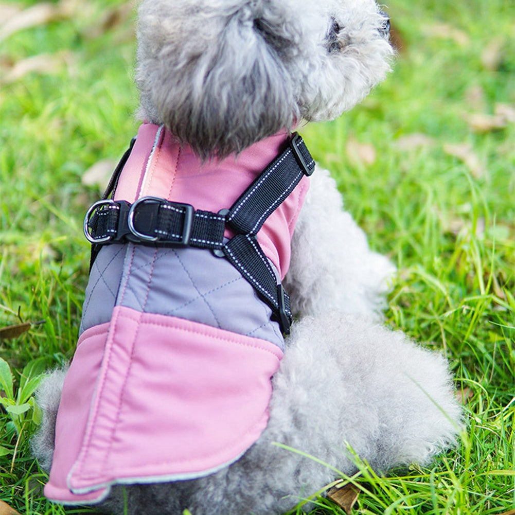 KFX-7204797 Reflective Thickened Dog Chest Vest in Pink, Blue, and Navy - Stylish Casual Fit for All Sizes