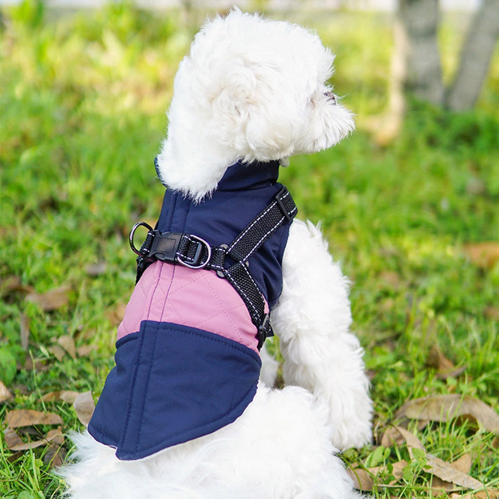 KFX-7204797 Reflective Thickened Dog Chest Vest in Pink, Blue, and Navy - Stylish Casual Fit for All Sizes
