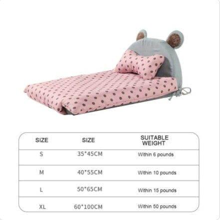 KFX-7206077 Large Polka Dot Cat Nest - Summer Removable and Washable, Soft PP Cotton/Rabbit Plush, Available in Pink, Yellow, and Gray
