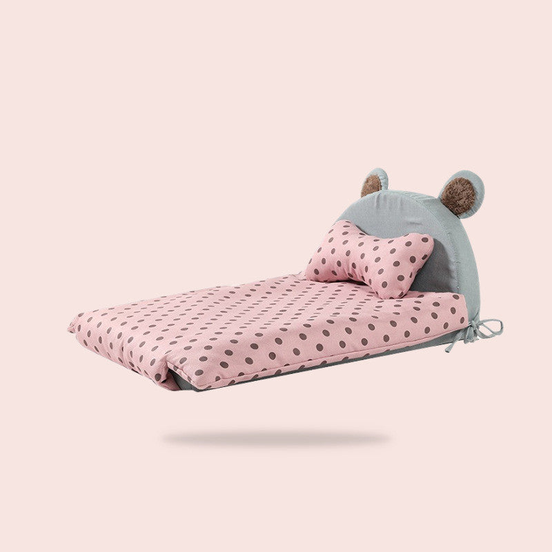 KFX-7206077 Large Polka Dot Cat Nest - Summer Removable and Washable, Soft PP Cotton/Rabbit Plush, Available in Pink, Yellow, and Gray