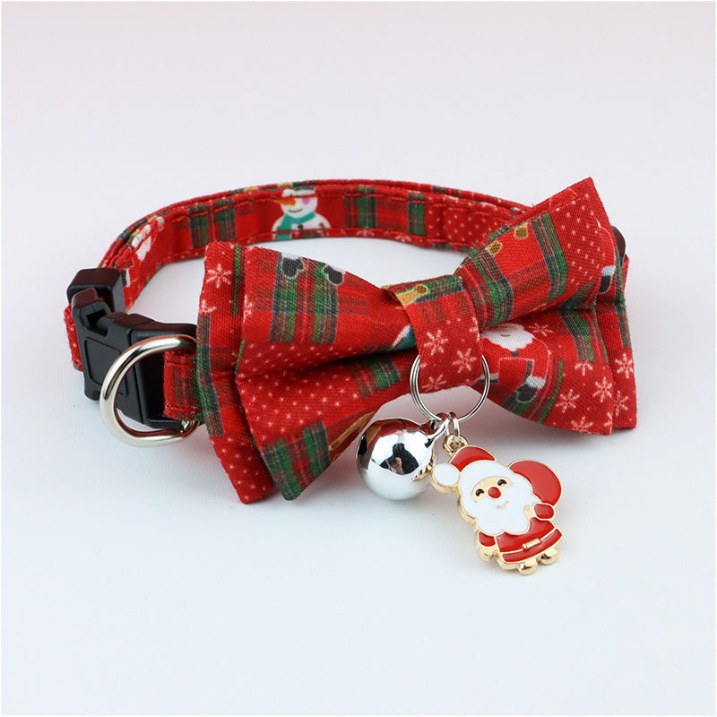 KFX-7206205 Detachable Polyester Pet Bow Collar - Adjustable with Traction Rope, Available in Multiple Colors