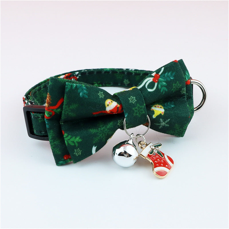 KFX-7206205 Detachable Polyester Pet Bow Collar - Adjustable with Traction Rope, Available in Multiple Colors