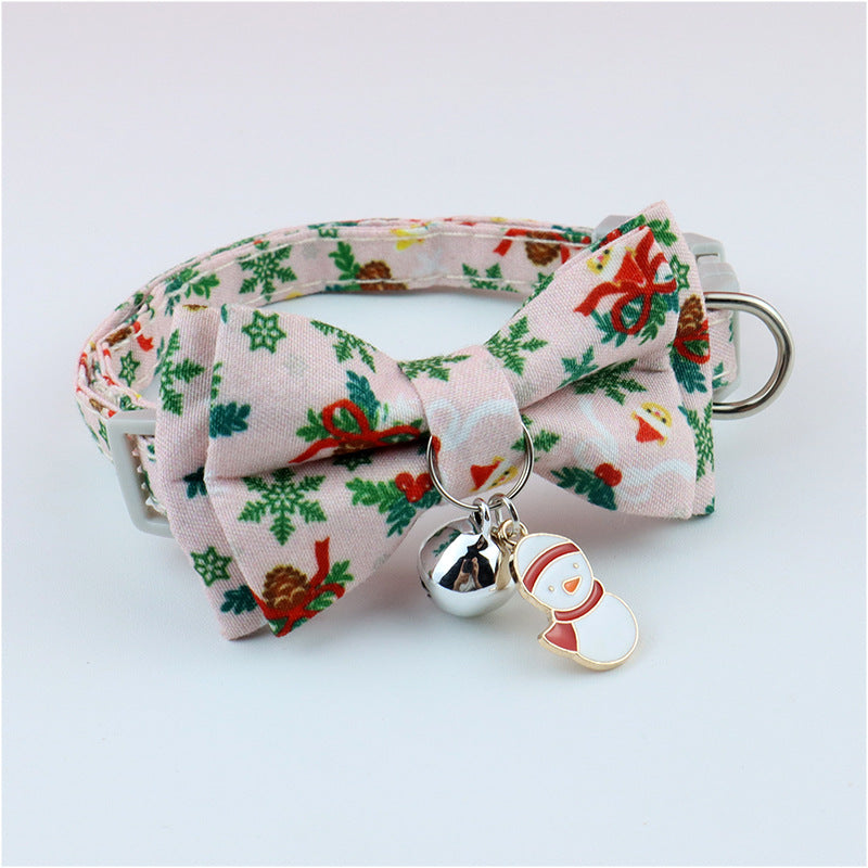 KFX-7206205 Detachable Polyester Pet Bow Collar - Adjustable with Traction Rope, Available in Multiple Colors