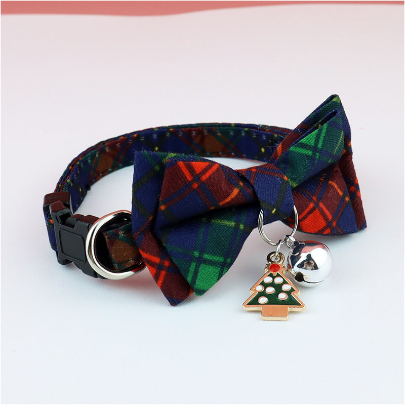 KFX-7206205 Detachable Polyester Pet Bow Collar - Adjustable with Traction Rope, Available in Multiple Colors