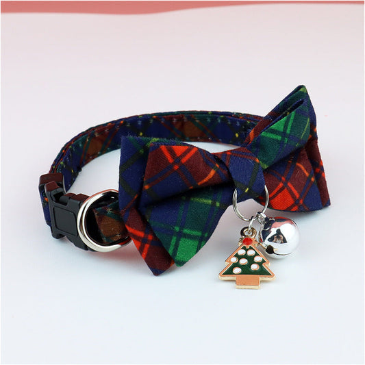 KFX-7206205 Detachable Polyester Pet Bow Collar - Adjustable with Traction Rope, Available in Multiple Colors