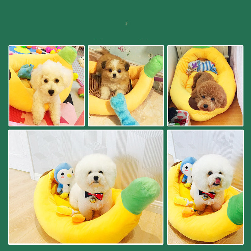 KFX-7208253 Removable and Washable Four-Season Pet Kennel Mat in Yellow - Soft Cloth Material, XS to L Sizes Available