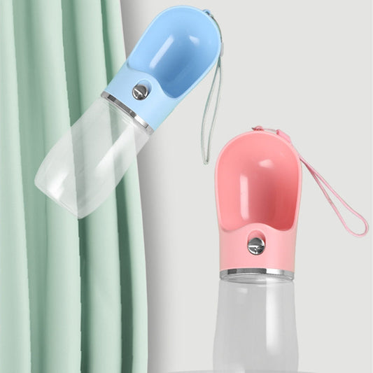 KFX-7210045 Portable Plastic Pet Water Cup for Outdoor Travel - Available in Pink, Blue, Gray, 380ml & 500ml Sizes