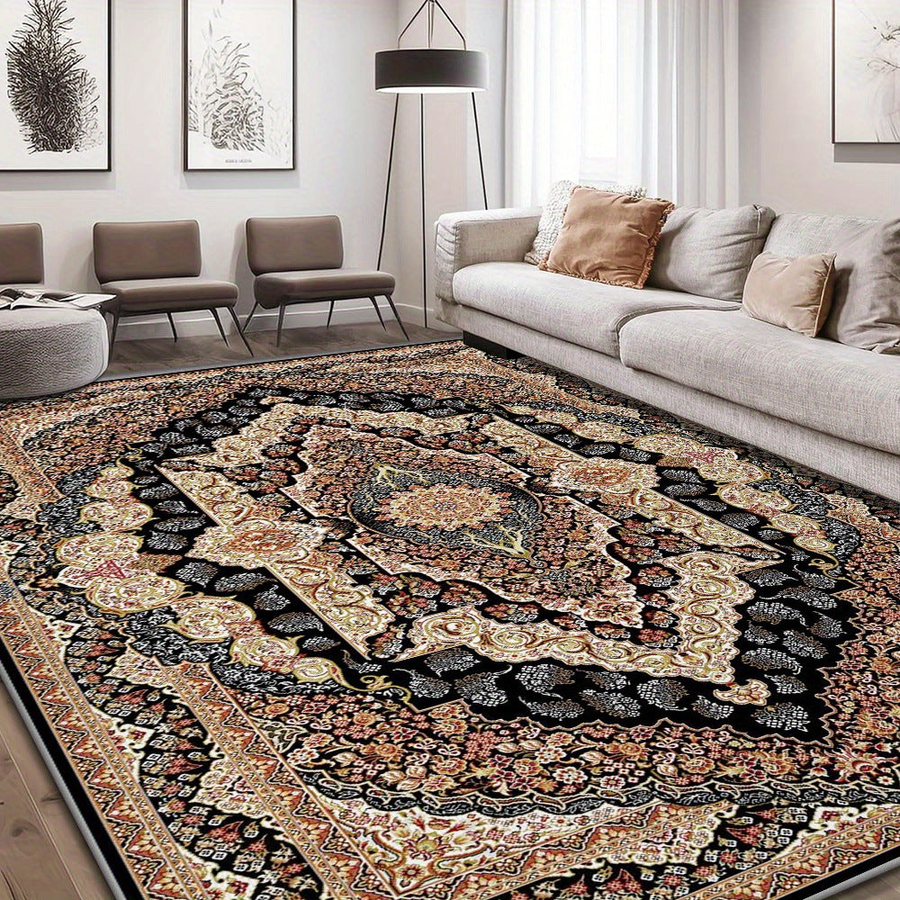 KFX-7210813 Persian Style Crystal Velvet Water-Absorbing Living Room Carpet Blanket for Sofa and Coffee Table