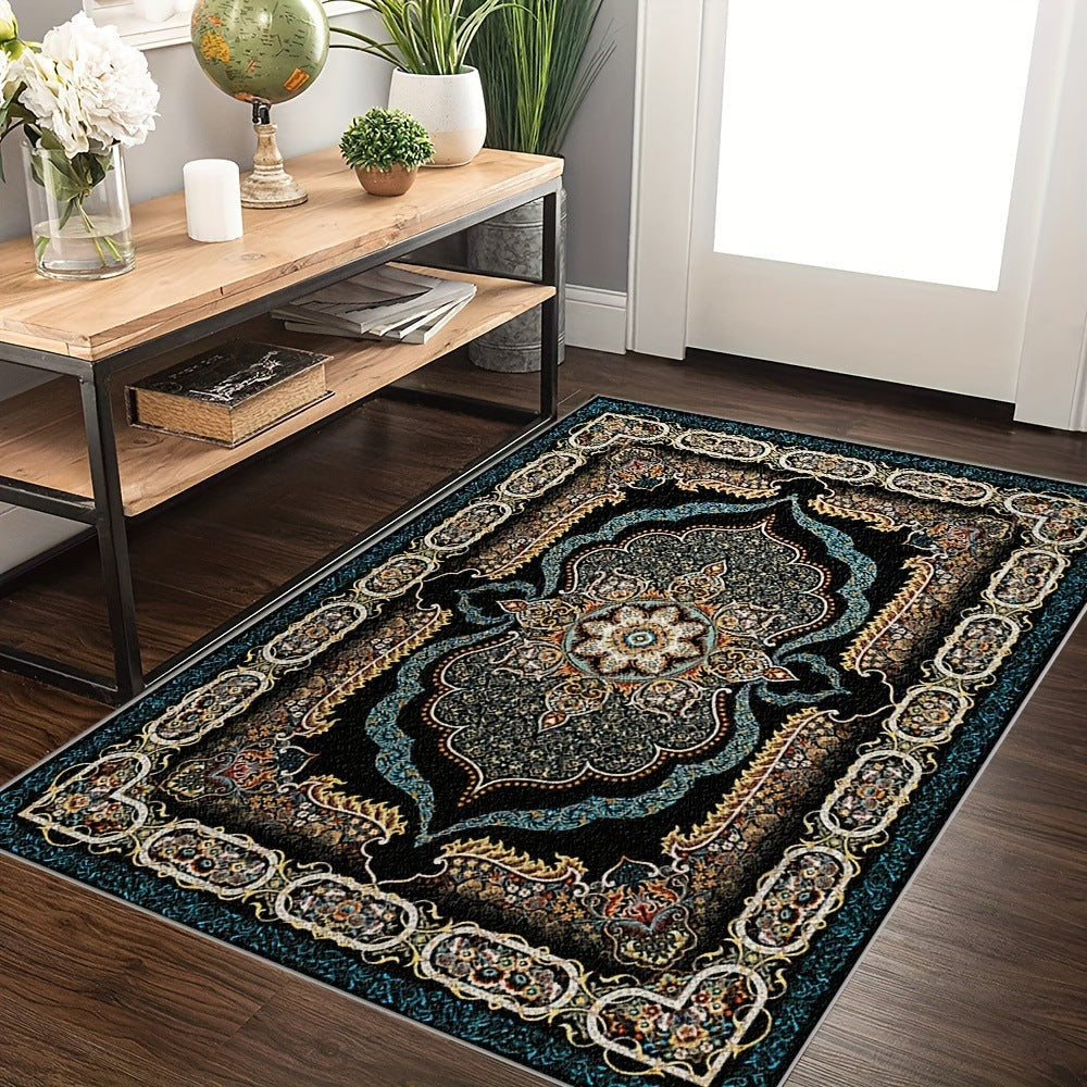 KFX-7210813 Persian Style Crystal Velvet Water-Absorbing Living Room Carpet Blanket for Sofa and Coffee Table