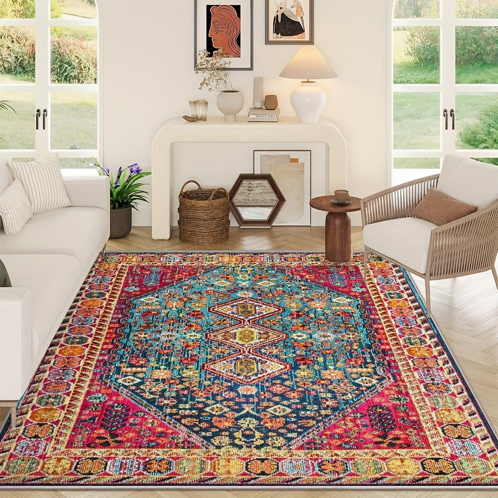 KFX-7210813 Persian Style Crystal Velvet Water-Absorbing Living Room Carpet Blanket for Sofa and Coffee Table