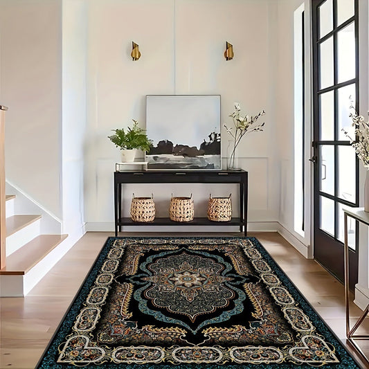 KFX-7210813 Persian Style Crystal Velvet Water-Absorbing Living Room Carpet Blanket for Sofa and Coffee Table