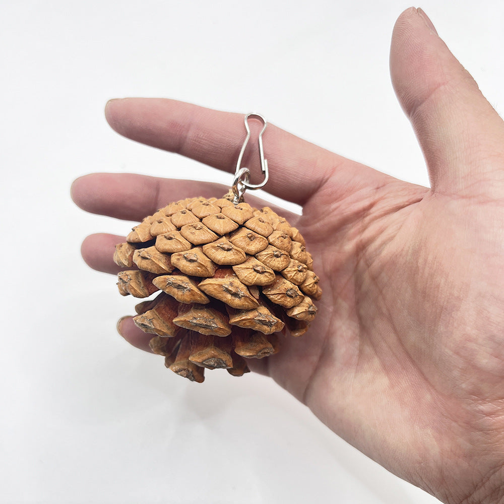 KFX-7212605 Pine Cone Hanging Toy with Studs for Interactive Pet Play