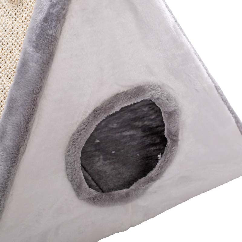 KFX-7213245 Small Cat Climbing Frame with Plush Fur Cover, Dimensions 44x26x36cm